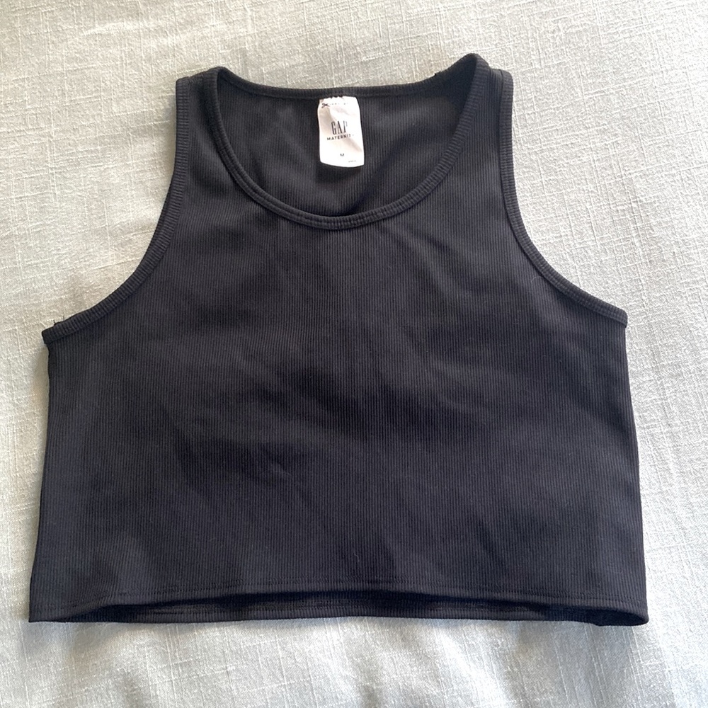GAP Maternity | Ribbed Crop Top | black size M
